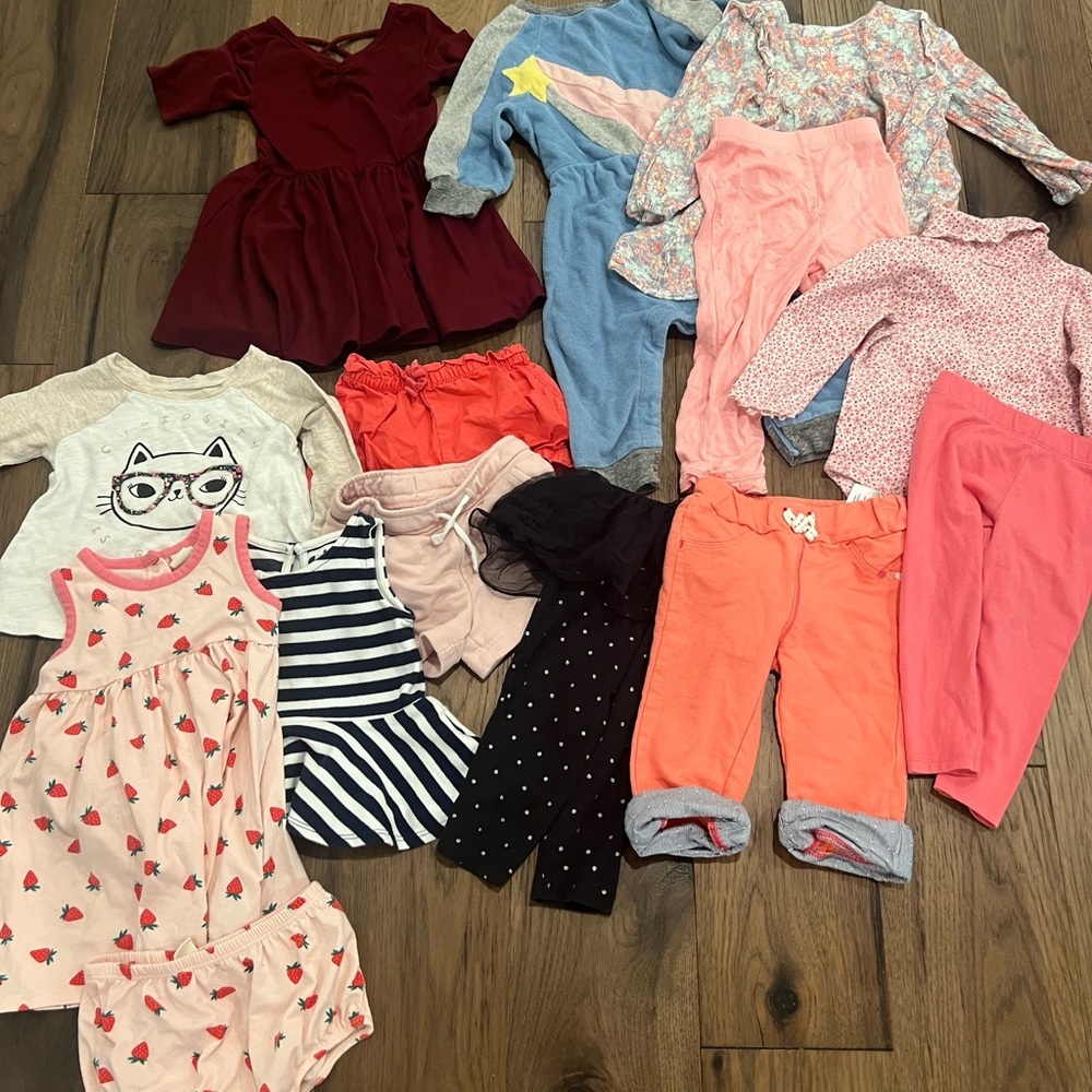 Assorted Baby Clothes Bundle - Red, Blue, Pink